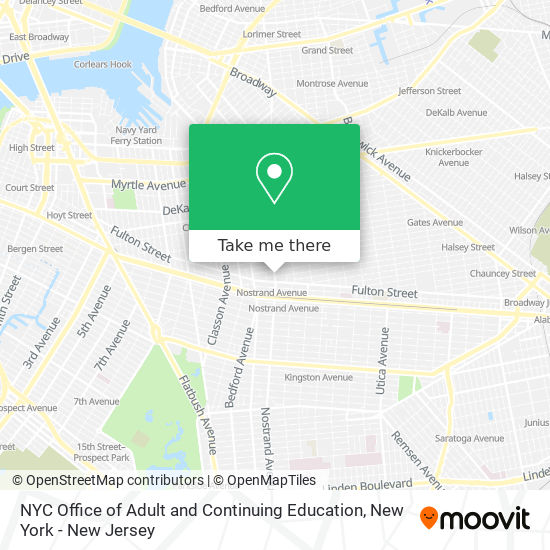 Mapa de NYC Office of Adult and Continuing Education