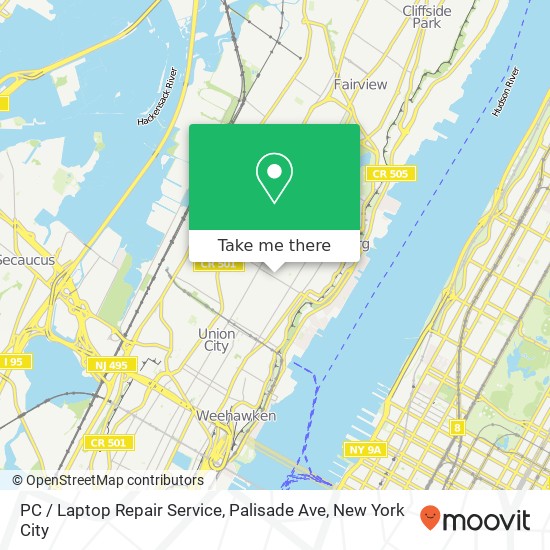 PC / Laptop Repair Service, Palisade Ave map