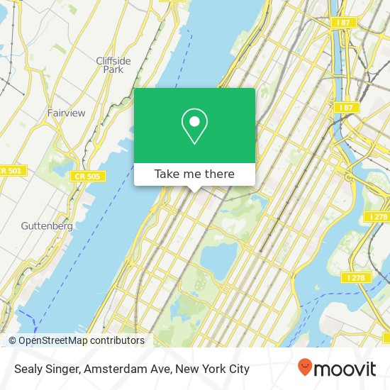 Sealy Singer, Amsterdam Ave map