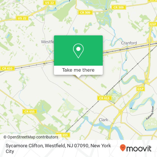 Mapa de Sycamore Clifton, Westfield, NJ 07090