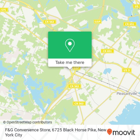 Mapa de F&G Convenience Store, 6725 Black Horse Pike