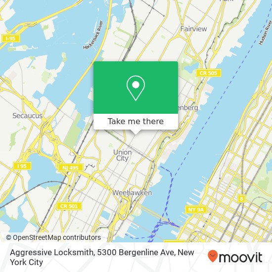 Mapa de Aggressive Locksmith, 5300 Bergenline Ave