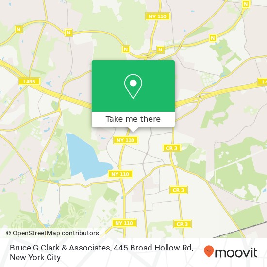 Mapa de Bruce G Clark & Associates, 445 Broad Hollow Rd