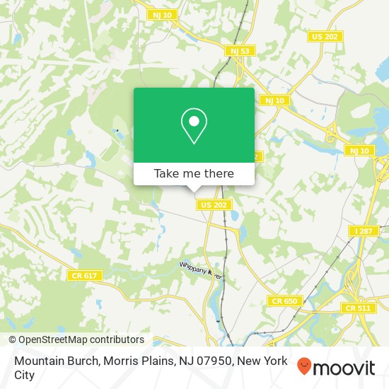 Mapa de Mountain Burch, Morris Plains, NJ 07950