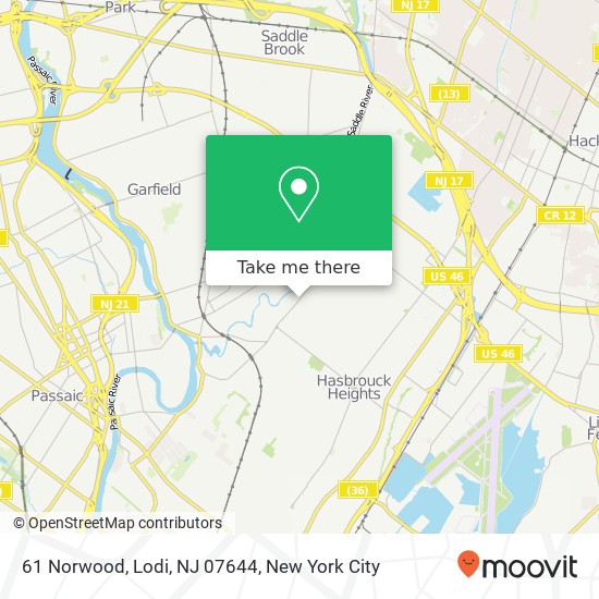 Mapa de 61 Norwood, Lodi, NJ 07644