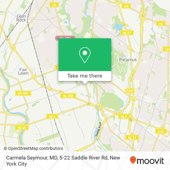 Mapa de Carmela Seymour, MD, 5-22 Saddle River Rd