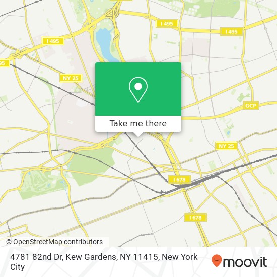 Mapa de 4781 82nd Dr, Kew Gardens, NY 11415