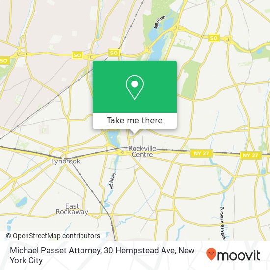 Mapa de Michael Passet Attorney, 30 Hempstead Ave
