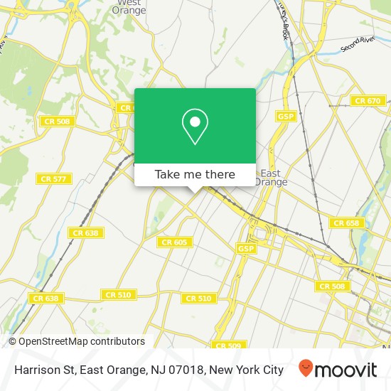 Mapa de Harrison St, East Orange, NJ 07018