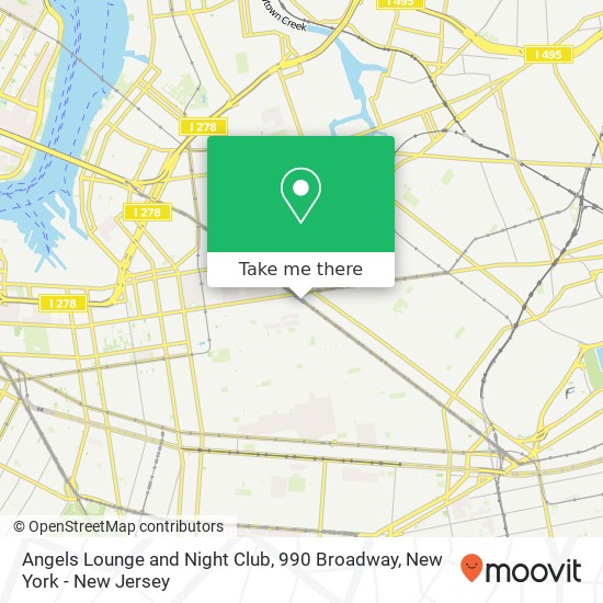 Mapa de Angels Lounge and Night Club, 990 Broadway