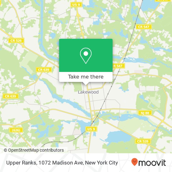 Mapa de Upper Ranks, 1072 Madison Ave