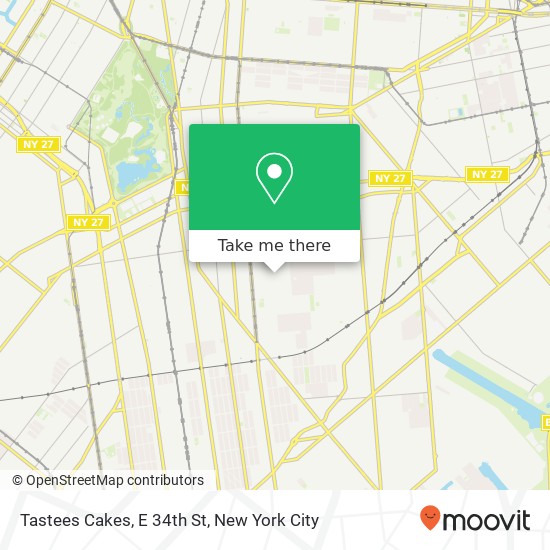 Mapa de Tastees Cakes, E 34th St