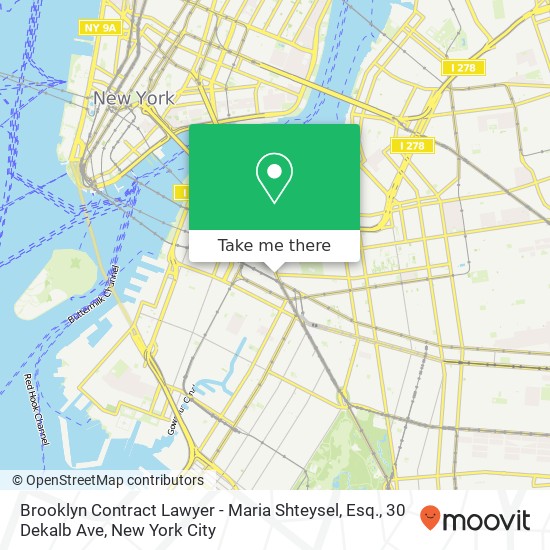 Mapa de Brooklyn Contract Lawyer - Maria Shteysel, Esq., 30 Dekalb Ave