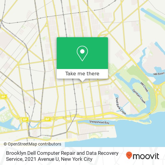 Brooklyn Dell Computer Repair and Data Recovery Service, 2021 Avenue U map