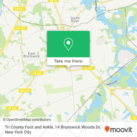 Mapa de Tri County Foot and Ankle, 14 Brunswick Woods Dr