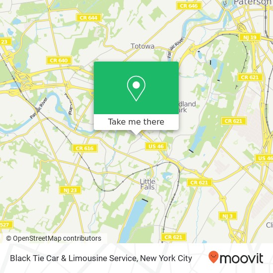 Black Tie Car & Limousine Service map