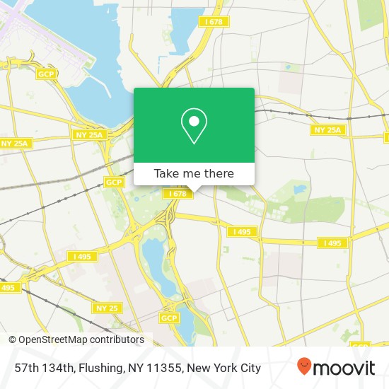 57th 134th, Flushing, NY 11355 map