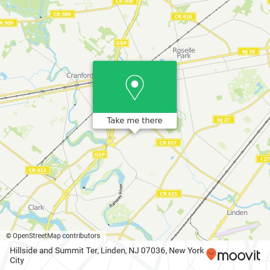 Hillside and Summit Ter, Linden, NJ 07036 map