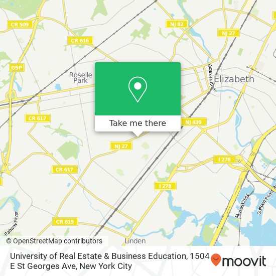 Mapa de University of Real Estate & Business Education, 1504 E St Georges Ave