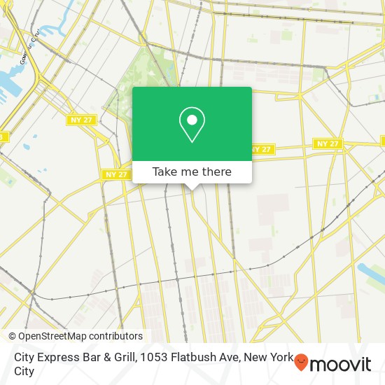 Mapa de City Express Bar & Grill, 1053 Flatbush Ave