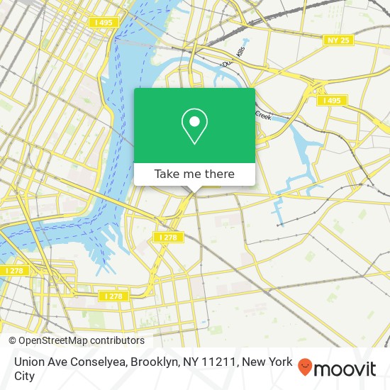 Mapa de Union Ave Conselyea, Brooklyn, NY 11211