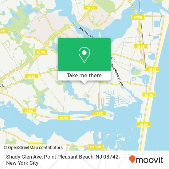 Mapa de Shady Glen Ave, Point Pleasant Beach, NJ 08742