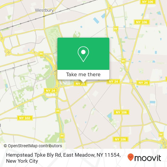 Mapa de Hempstead Tpke Bly Rd, East Meadow, NY 11554