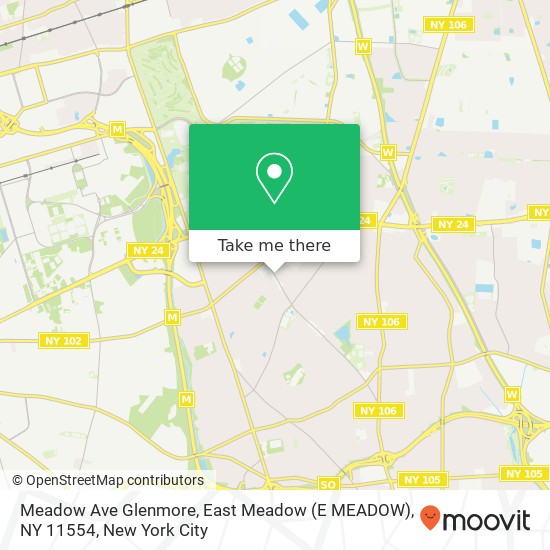 Mapa de Meadow Ave Glenmore, East Meadow (E MEADOW), NY 11554