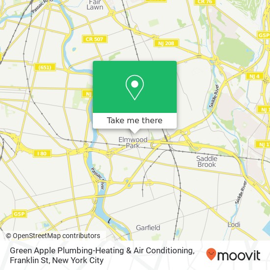 Green Apple Plumbing-Heating & Air Conditioning, Franklin St map