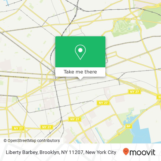Mapa de Liberty Barbey, Brooklyn, NY 11207