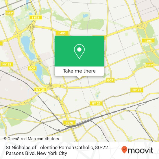 Mapa de St Nicholas of Tolentine Roman Catholic, 80-22 Parsons Blvd