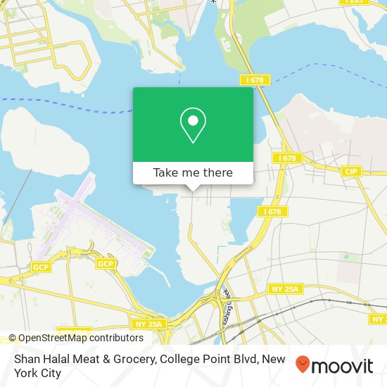 Mapa de Shan Halal Meat & Grocery, College Point Blvd