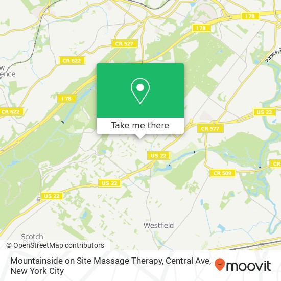 Mapa de Mountainside on Site Massage Therapy, Central Ave