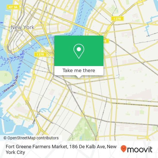 Mapa de Fort Greene Farmers Market, 186 De Kalb Ave