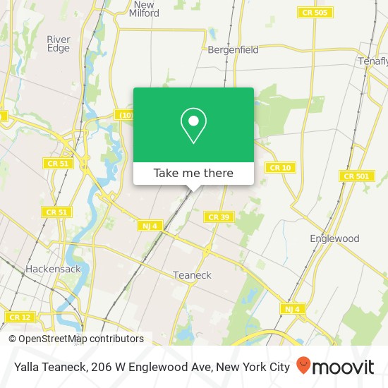 Mapa de Yalla Teaneck, 206 W Englewood Ave