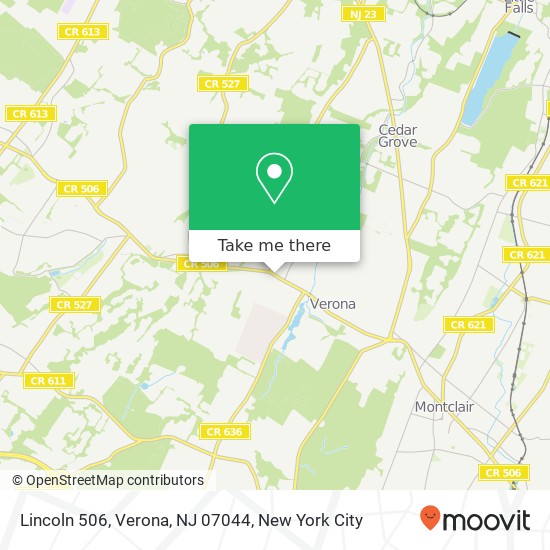Mapa de Lincoln 506, Verona, NJ 07044