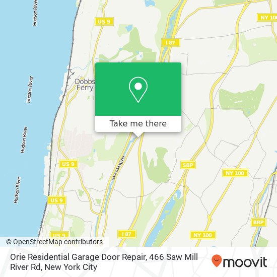 Orie Residential Garage Door Repair, 466 Saw Mill River Rd map