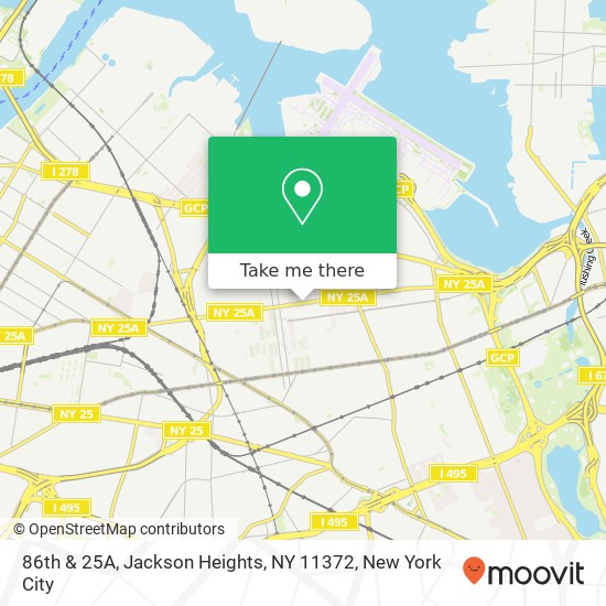 86th & 25A, Jackson Heights, NY 11372 map