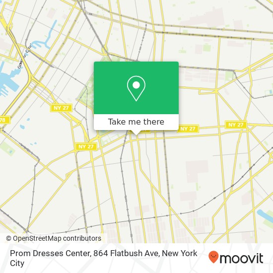 Mapa de Prom Dresses Center, 864 Flatbush Ave