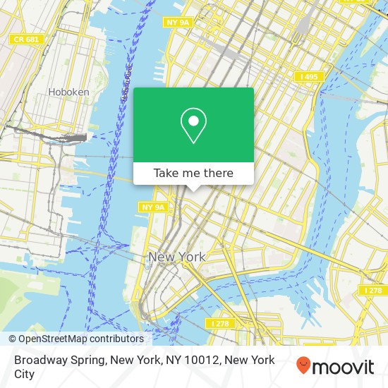 Broadway Spring, New York, NY 10012 map