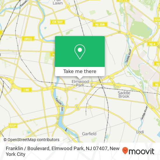 Franklin / Boulevard, Elmwood Park, NJ 07407 map