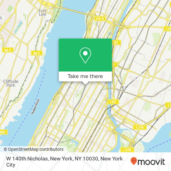 W 140th Nicholas, New York, NY 10030 map