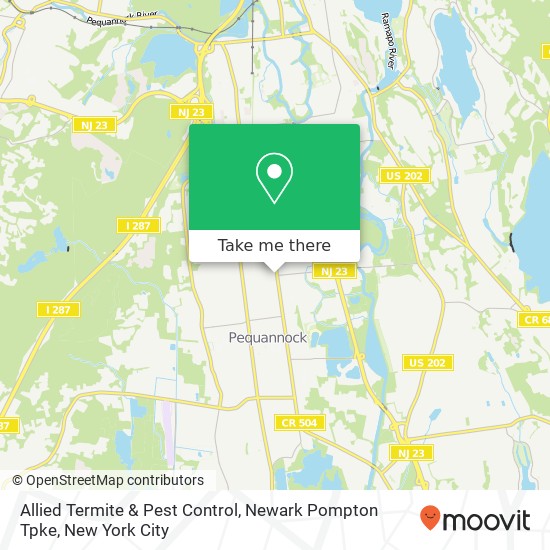 Allied Termite & Pest Control, Newark Pompton Tpke map