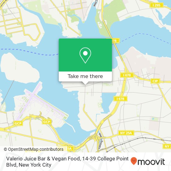 Mapa de Valerio Juice Bar & Vegan Food, 14-39 College Point Blvd