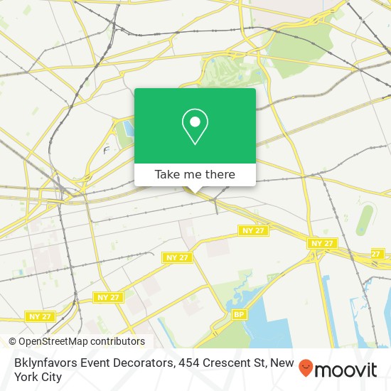Mapa de Bklynfavors Event Decorators, 454 Crescent St