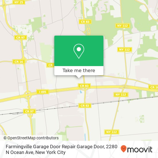 Mapa de Farmingville Garage Door Repair Garage Door, 2280 N Ocean Ave