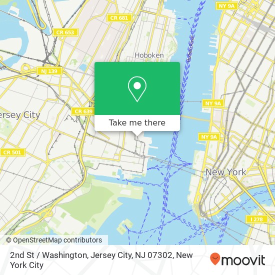 2nd St / Washington, Jersey City, NJ 07302 map