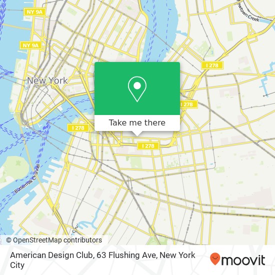 Mapa de American Design Club, 63 Flushing Ave