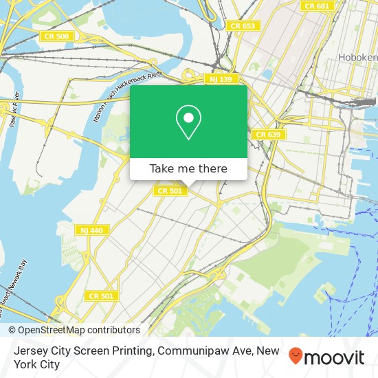 Jersey City Screen Printing, Communipaw Ave map