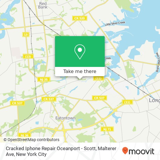 Cracked Iphone Repair Oceanport - Scott, Malterer Ave map